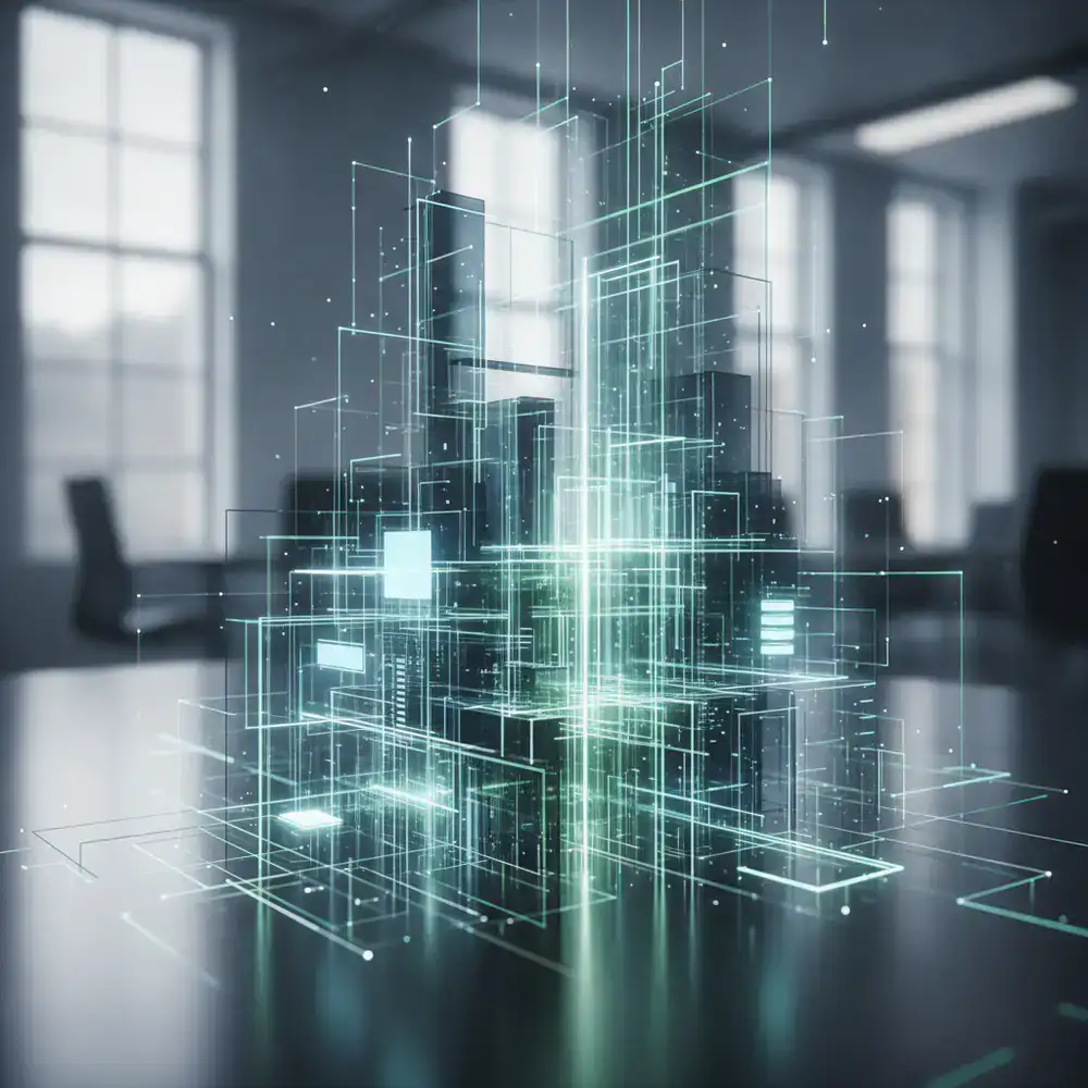 Abstract geometric technological patterns representing software architecture